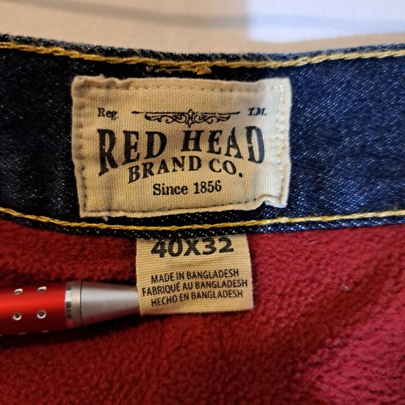 Red Head Brand Co. Fleece Lined Blue Jeans Mens Size 40x32 - NEW - Picture 6 of 15